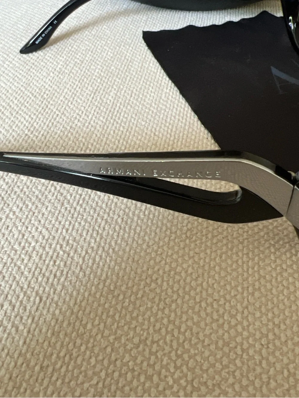 Armani Exchange Glossy Black Oversized Women's Sunglasses